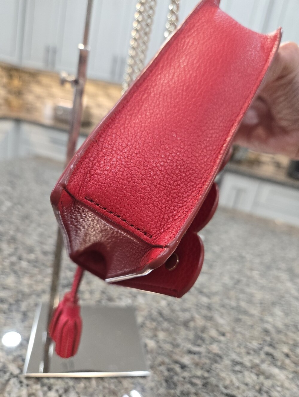 Kate Spade Hayes Street Pearl Hazel Scalloped Crossbody Bag - Royal Red - Picture 11 of 14